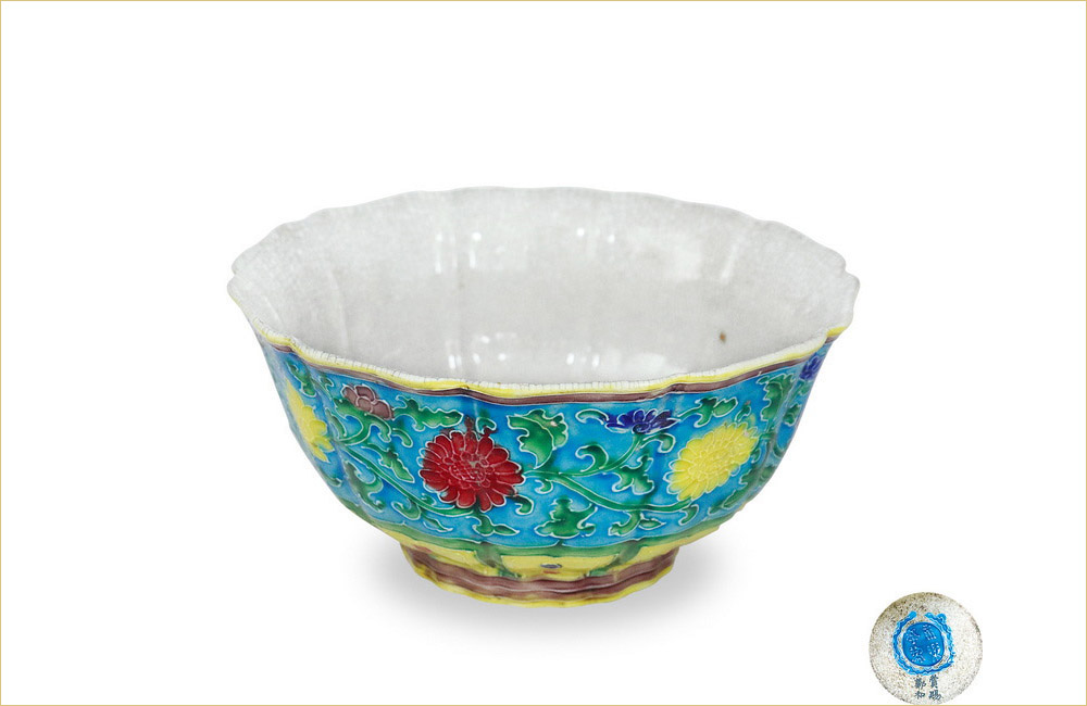 2025_02_0934 琺華彩鳳紋瓜棱花口碗（賞賜鄭和） 明永樂 